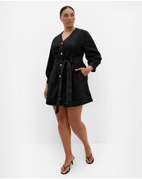 City Chic - Demi Belted Denim Mini Dress