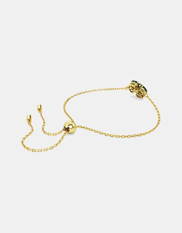 Swarovski - Idyllia bracelet, Mixed cuts, Clover, Green, Gold-tone plated