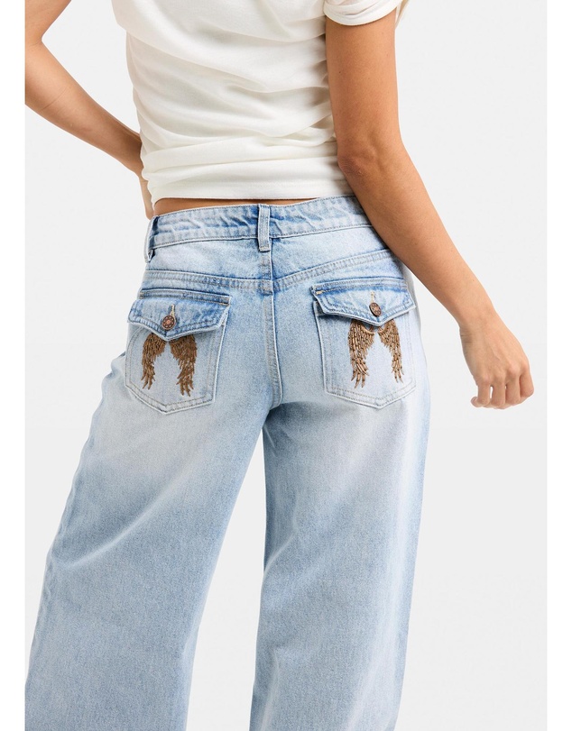 Neon Hart - Cindy Low Wide Denim Jeans