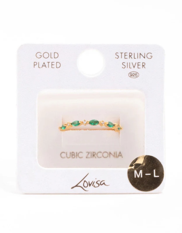 Lovisa - Gold Plated Sterling Silver Marquise Round Cubic Zirconia Ring