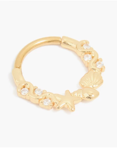 Lovisa - Surgical Steel Cubic Zirconia Sea Clicker Ring