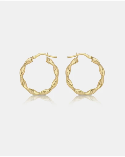 Zoe Olivia - 9K Gold Twisted Hoop Earrings