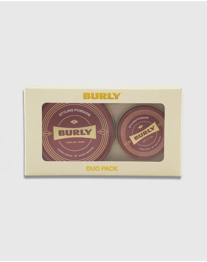 BURLY - DUO Pack - Styling Pomade - Water Based - High Shine - Firm Hold - Australian Made