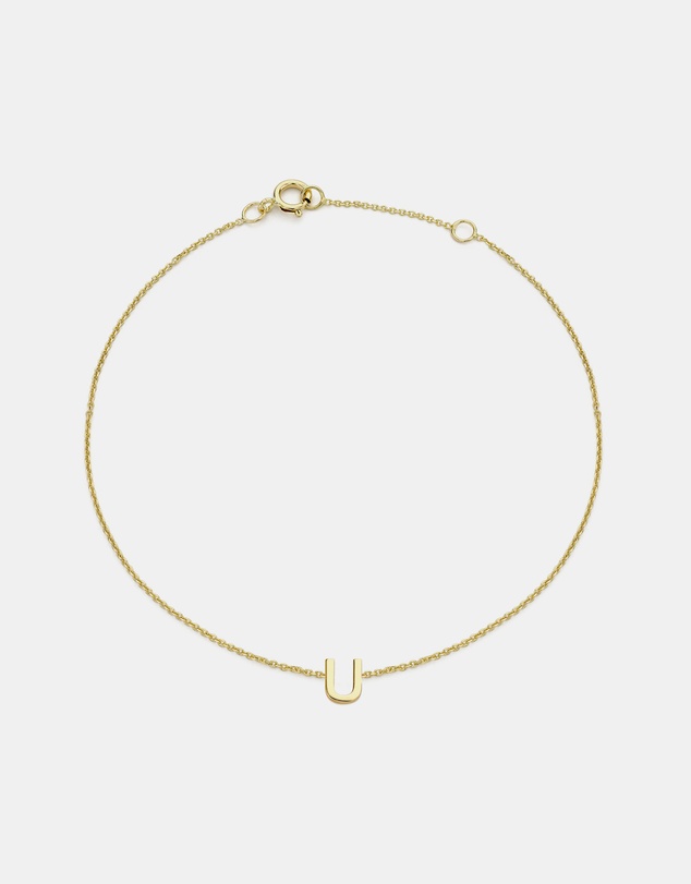 Zoe Olivia - 9K Gold Initial U Bracelet