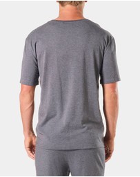 Mitch Dowd - Mens Soft Bamboo Crew Neck Sleep Tee - Grey Marle