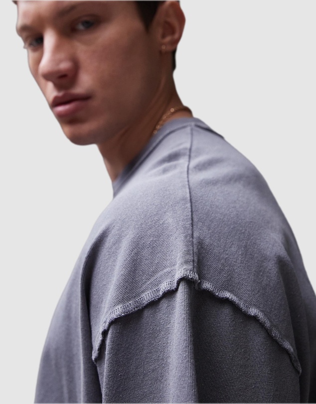 Topman - Extreme Oversized Washed Raw Seam Detail T-Shirt
