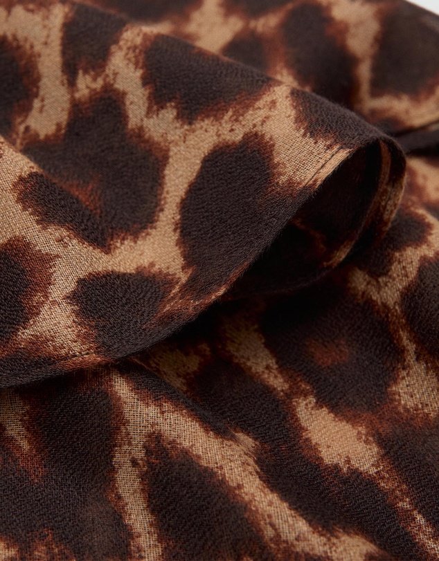 M.N.G - Leopard Print Scarf with Frayed Edges