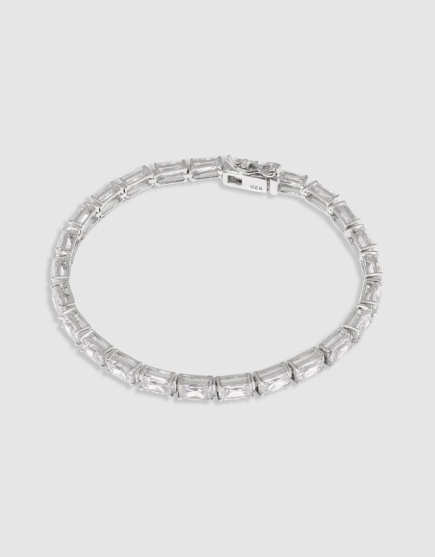 Wanderlust + Co - Pave 925 Sterling Silver Baguette Tennis Bracelet