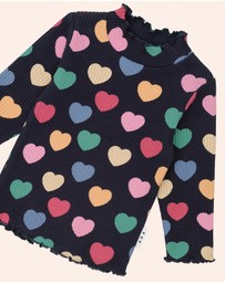 Huxbaby - Multi Hearts Rib Skivvy - Babies-Kids