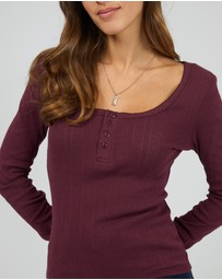 All About Eve - Tia Long Sleeve Top Wine