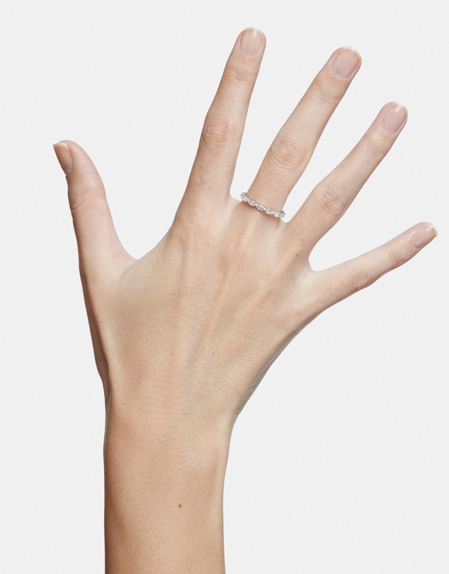 Swarovski - Matrix Vittore ring, Marquise cut, White, Rhodium plated