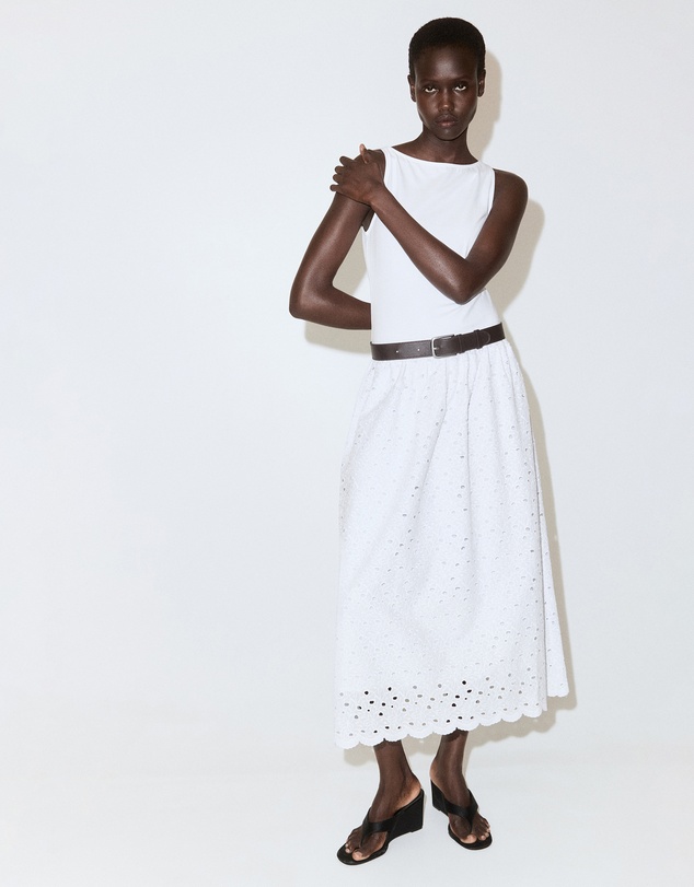 M.N.G - A-Line Dress with Broderie Anglaise Embroidery