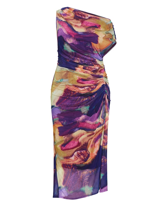City Chic - Vivid Mesh Swirl Print Maxi Dress