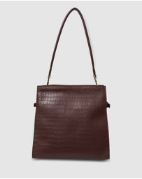 SABEN - Beatrice Shoulder Bag Espresso Croc
