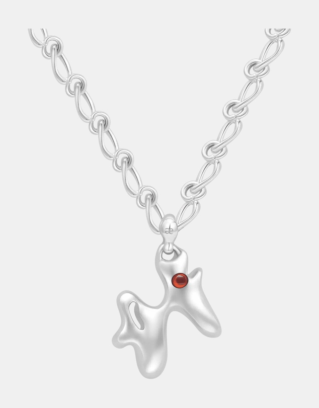 Graedance - Pisces Garnet Pendant on Eclipse Necklace
