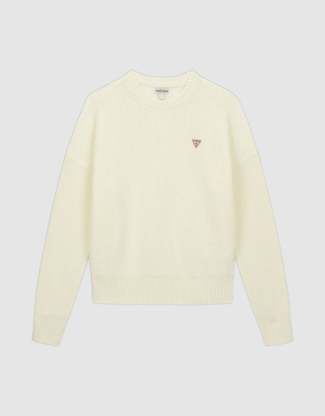 GUESS Jeans - GUESS JEANS Long Sleeve Crew Neck Mini Triangle Sweater