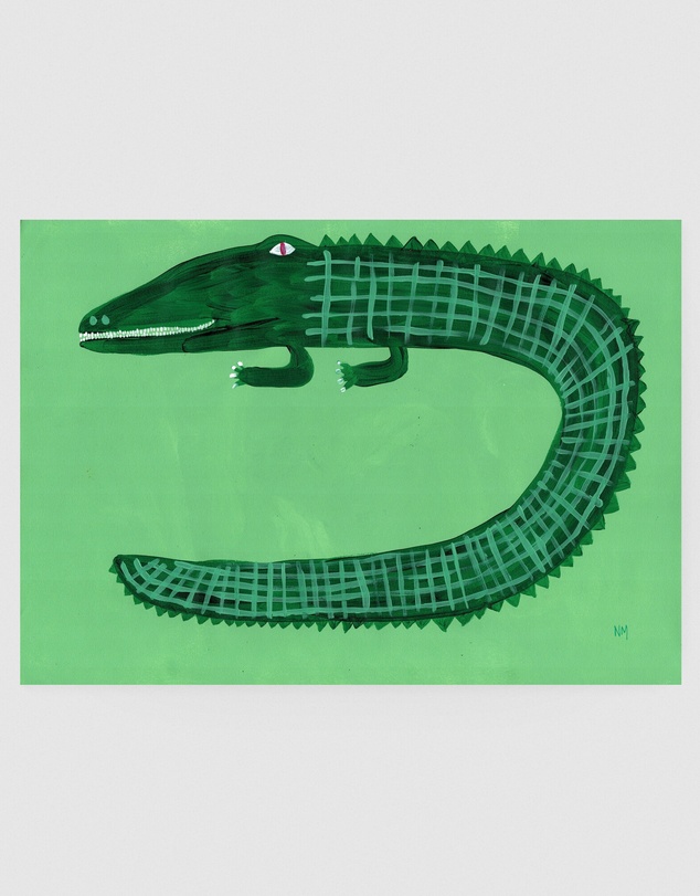 Inka Arthouse - Green Crocodile by Nancy McKie