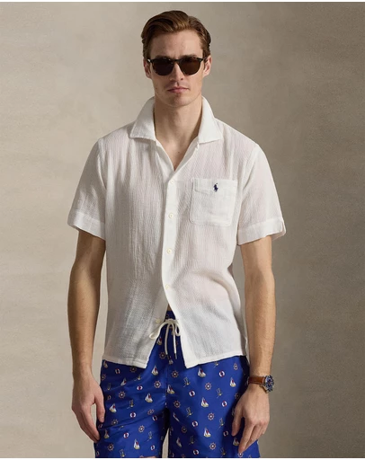 Polo Ralph Lauren - Classic Fit Basket-Weave Camp Shirt