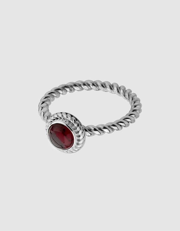 Elli Jewelry - Ring Women Birthstone January Garnet 925 Sterling Silver