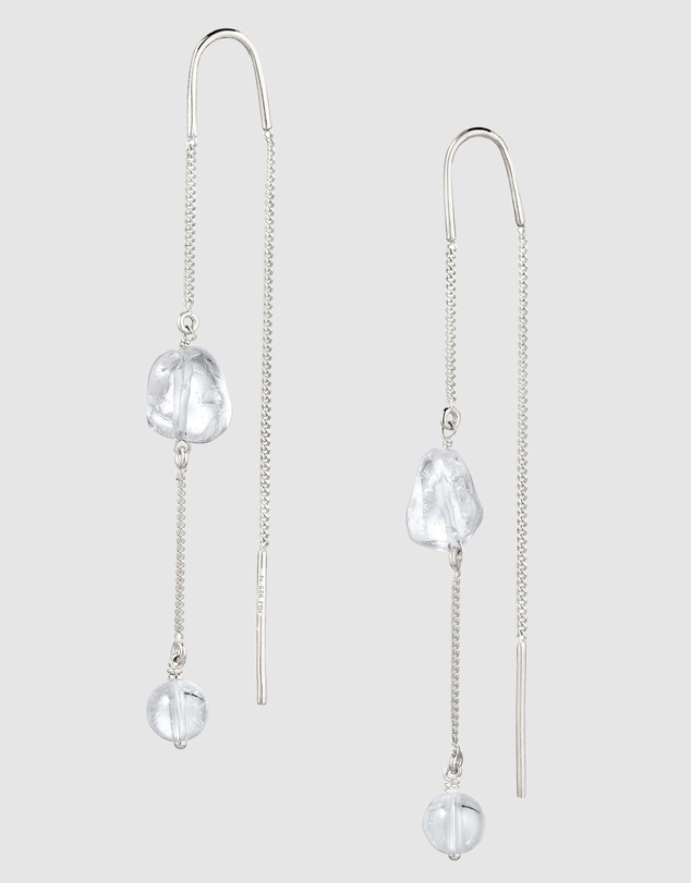 Elli Jewelry - Rock Crystal Threader Earrings in 925 Silver