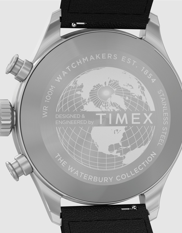 TIMEX - Waterbury Ace Chronograph 41mm Leather Strap Watch