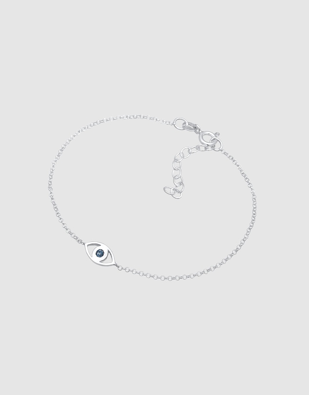 Elli Jewelry - Blue Crystal Evil Eye Bracelet in 925 Silver