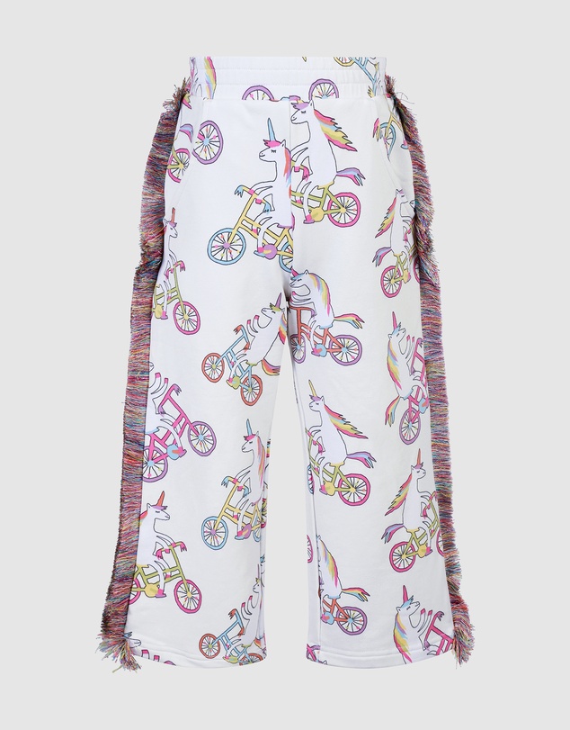 Rock Your Kid - Unicorn Bike Funky Fringe Track Pant in Cream