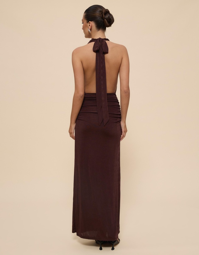 CHANCERY - Draped Bodice Halter Jersey Dress