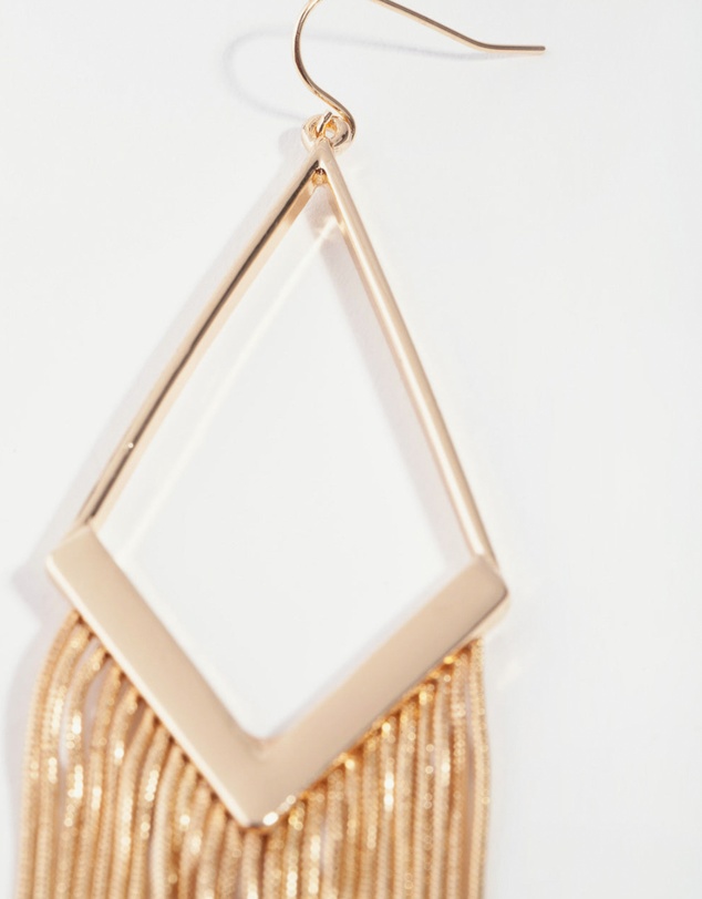 Lovisa - Gold Diamond Shaped Snakechain Earrings