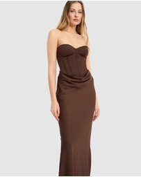 ROTATE - Satin Corset Maxi Dress