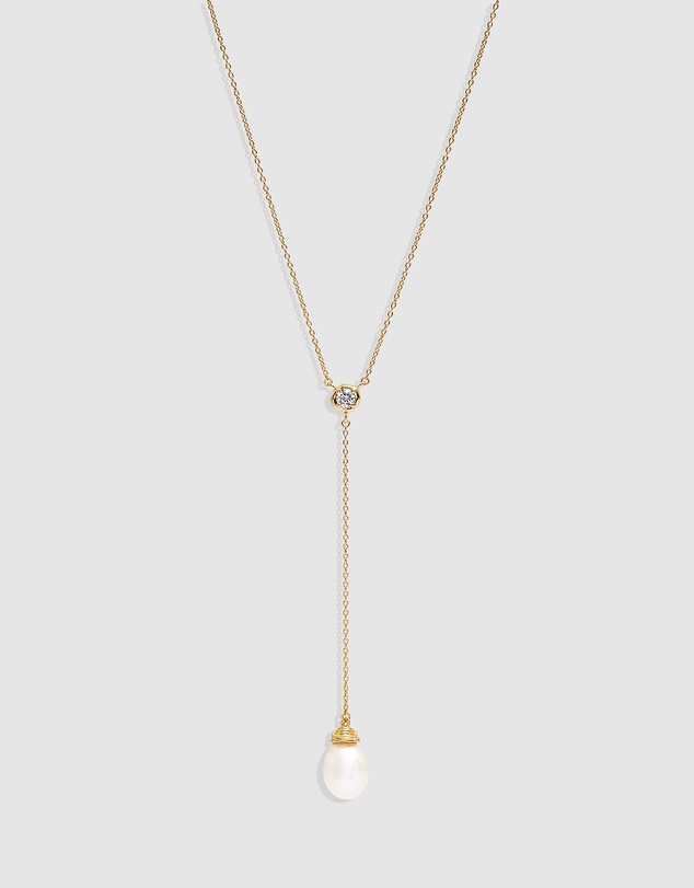 By Charlotte - Whispers of Tranquillity Pearl Lariat Necklace
