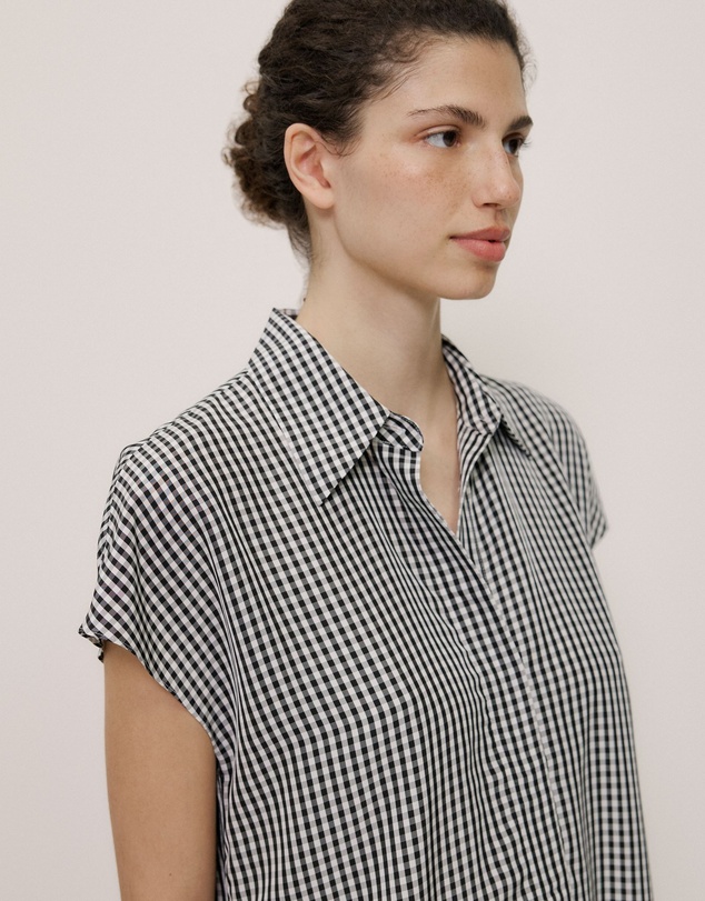 Trenery - Gingham Short Sleeve Shirt in Black
