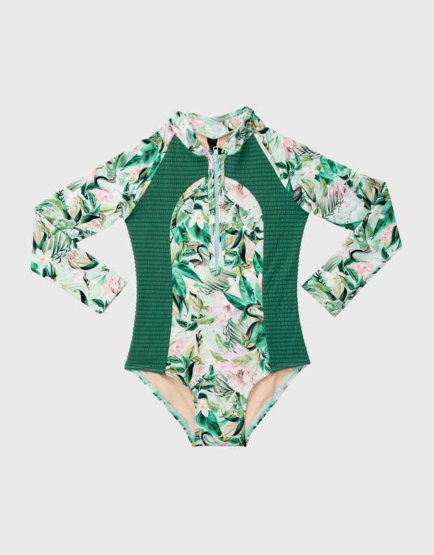 Aqua Blu Kids - Marabou Long Sleeve One Piece - Kids
