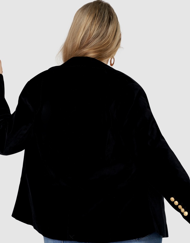 Pink Dusk by Curve Project - Take  A Vow Velvet Blazer