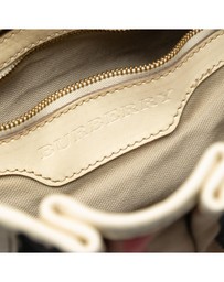 Pre-Loved by Azura Reborn - Pre-Loved House Check Canvas and Leather Bridle Whipstitch Satchel