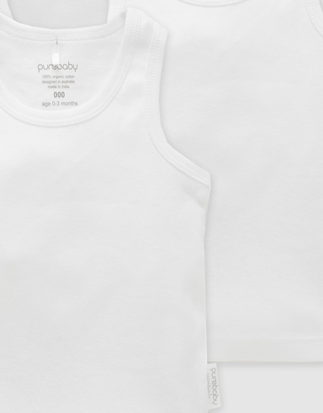 Purebaby - 4 Pack Rib Singlet-Babies