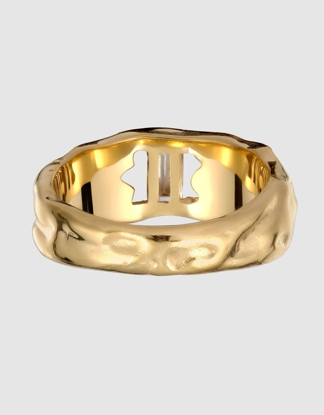 Elli Jewelry - Hammered Topaz Statement Ring in Gold-Plated 925 Silver