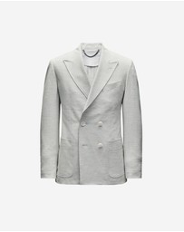 Calibre - Tech Seersucker Double Breasted Blazer Silver