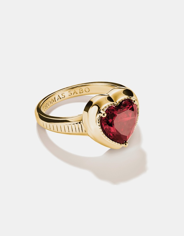 THOMAS SABO - THOMAS SABO Ring with Red Heart Zirconia Stone Gold