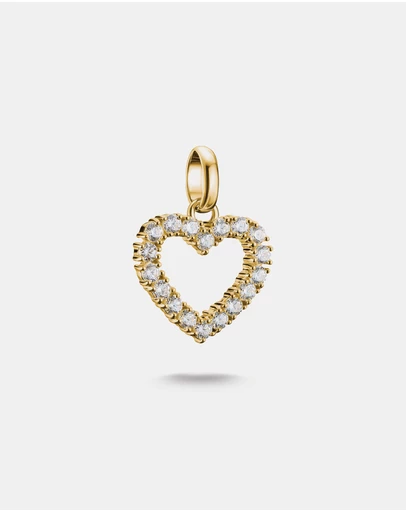 THOMAS SABO - THOMAS SABO Connect Charm heart with white stones in Gold