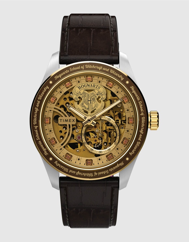 TIMEX - Harry Potter x Timex Waterbury Skeleton Automatic 39mm Leather Strap Watch