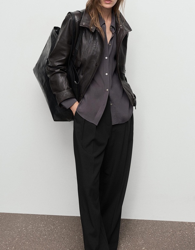 M.N.G - Wide-Leg Mid-Rise Pleated Trousers