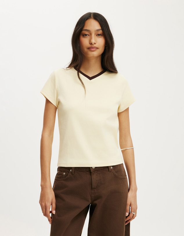 Cotton On - 90S Baby V Neck Tee