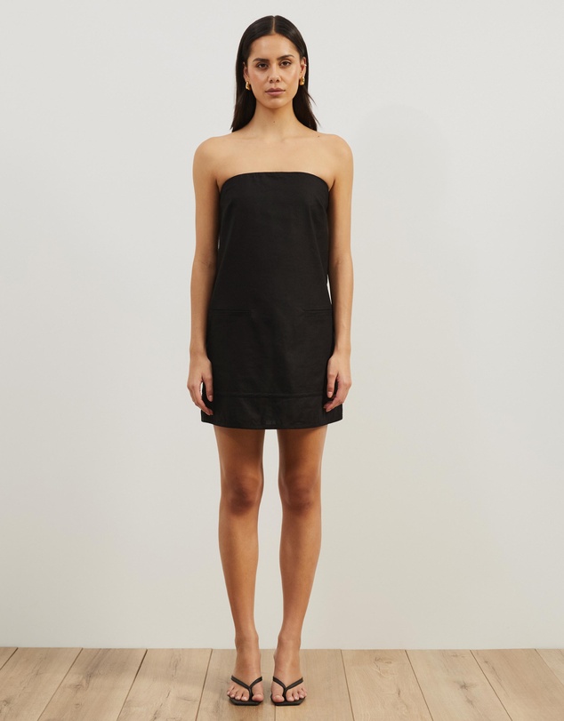 Atmos&Here - Koa Strapless Linen Blend Mini Dress