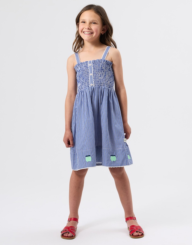 Goldie + Ace - Shirred Gingham Apple Dress - Babies-Kids