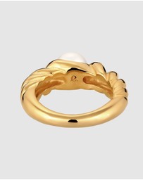 Elli Jewelry - Ring Pearl 925 Sterling Silver Gold-Plated