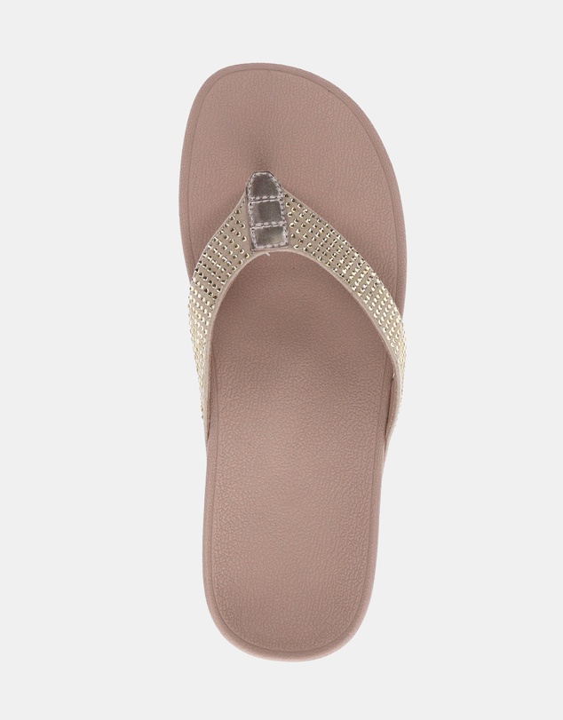 Mia Vita - Allora Toe Post Sandal - Champagne Rhinestone