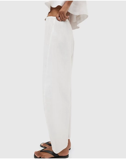 Seed Heritage - Linen Barrel Leg Elasticated Pant