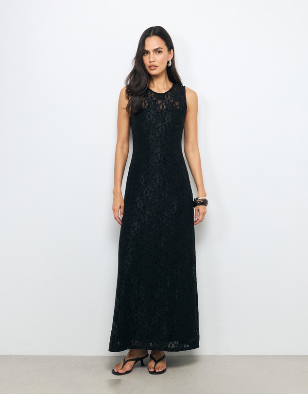 AERE - Mina Lace Midi Dress