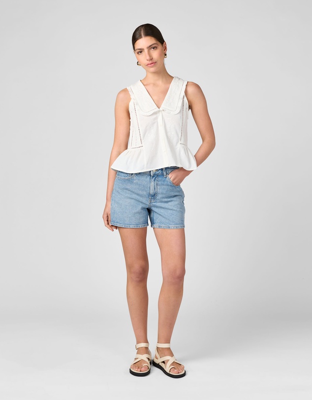 MVN - Embroidered Collared Top
